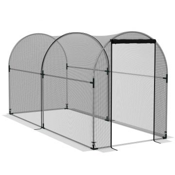 Outsunny Cort de Protecție pentru Plante, Cuscă de Cultură cu Ușă cu Fermoar pentru Gradină, Curte, Gazon, 1.2x3x1.5m | Aosom Romania