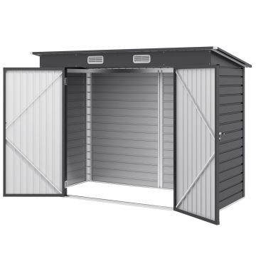 Outsunny Sopron de Gradina de 8 x 4FT Galvanizat Sopron din Metal