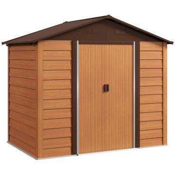 Outsunny Magazie de Grădină din Oțel cu Uși Glisante Duble 236x196x208 cm | Aosom Romania Outsunny Magazie de Grădină din Oțel cu Uși Glisante Duble 236x196x208 cm | Aosom Romania